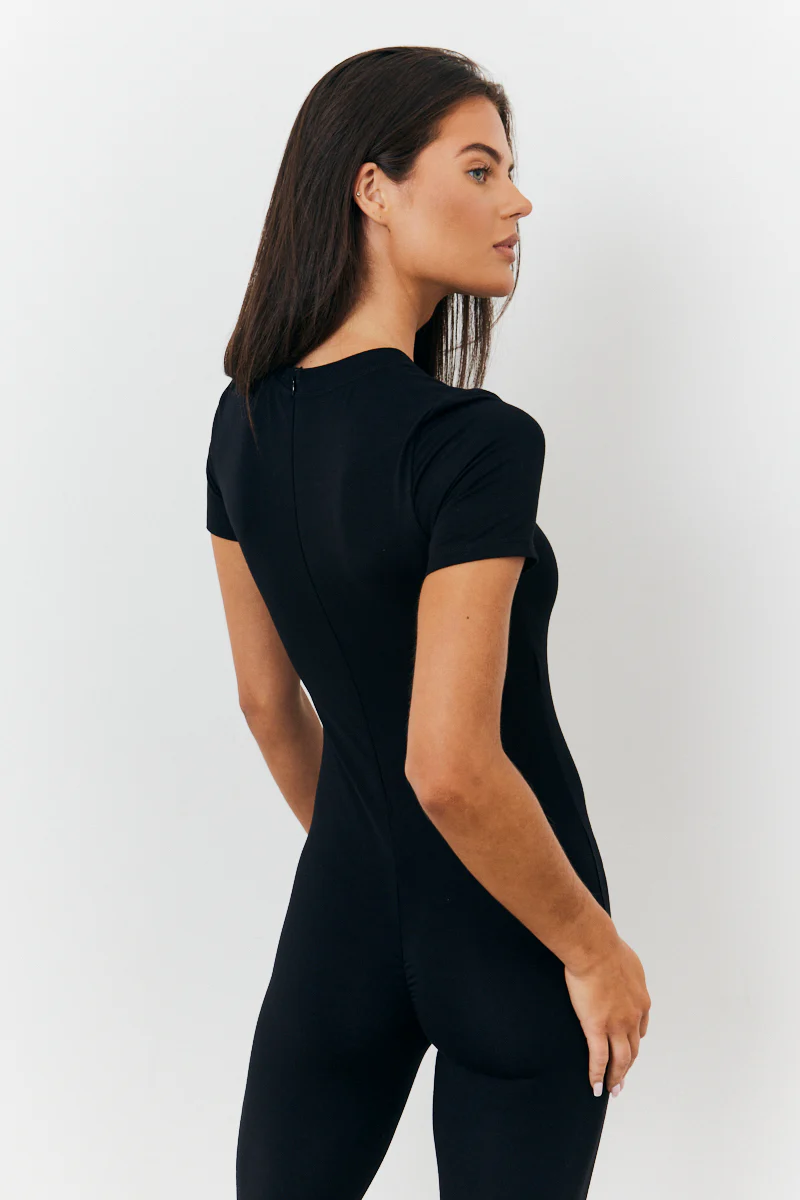 Sculpting Short Sleeve Wide Leg Jumpsuit - Image 2