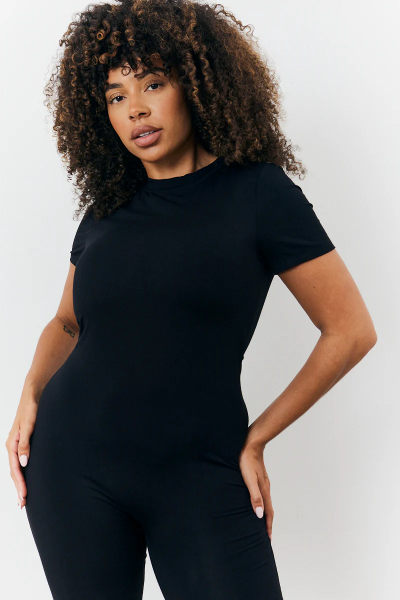 Sculpting Short Sleeve Wide Leg Jumpsuit - Image 6