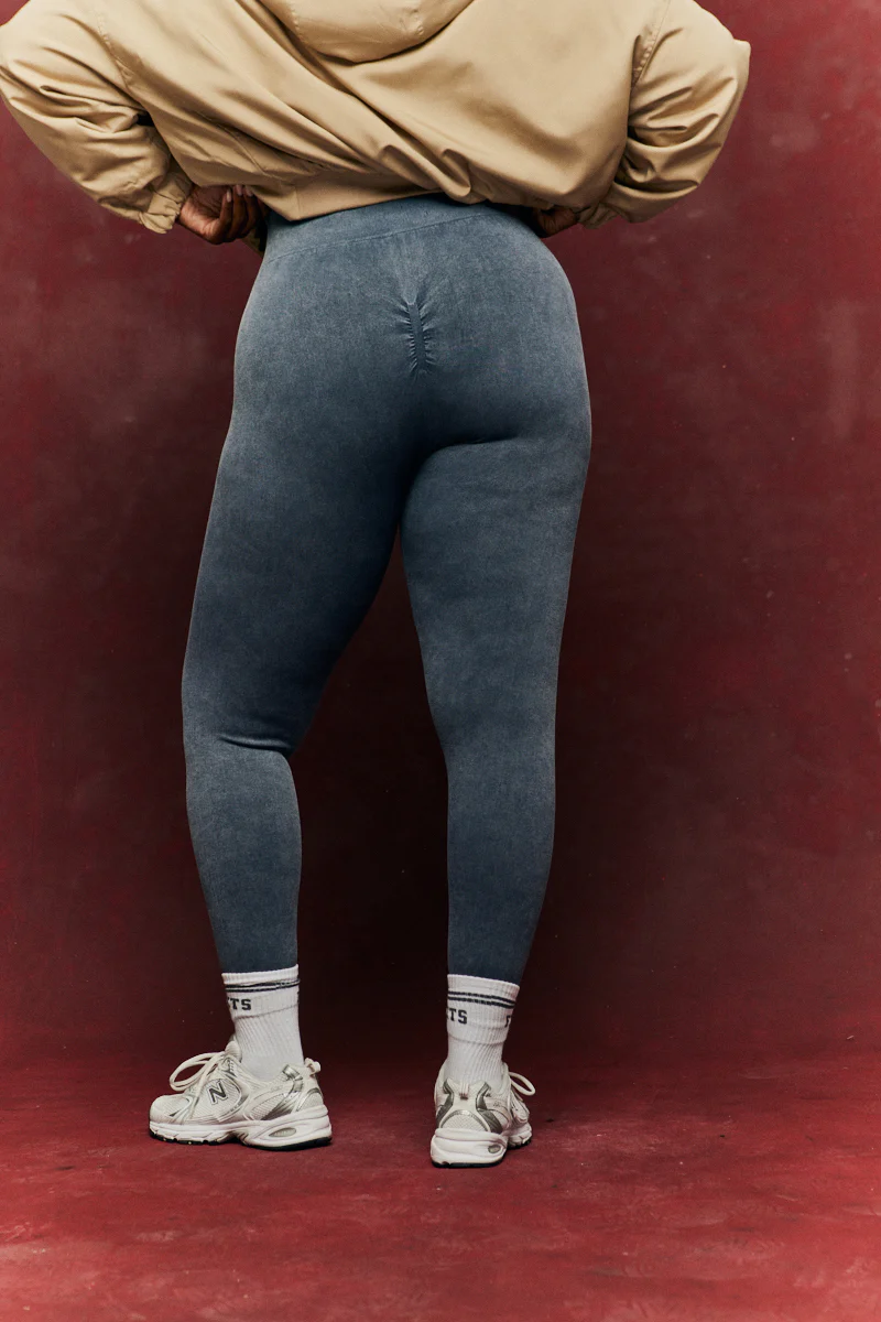 Charcoal Grey Seamless High Waist Bum Boosting Leggings - Image 8