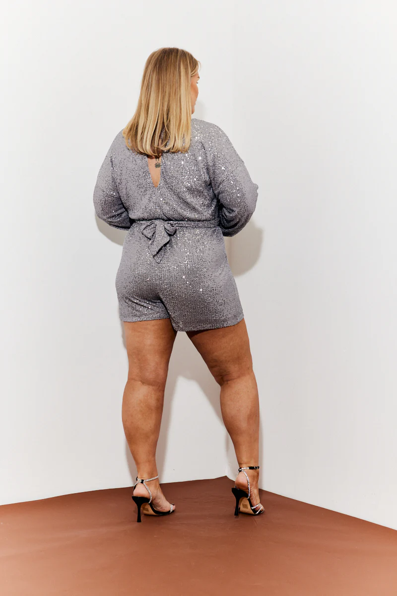 Sequin Multi Front Knot Playsuit - Image 8