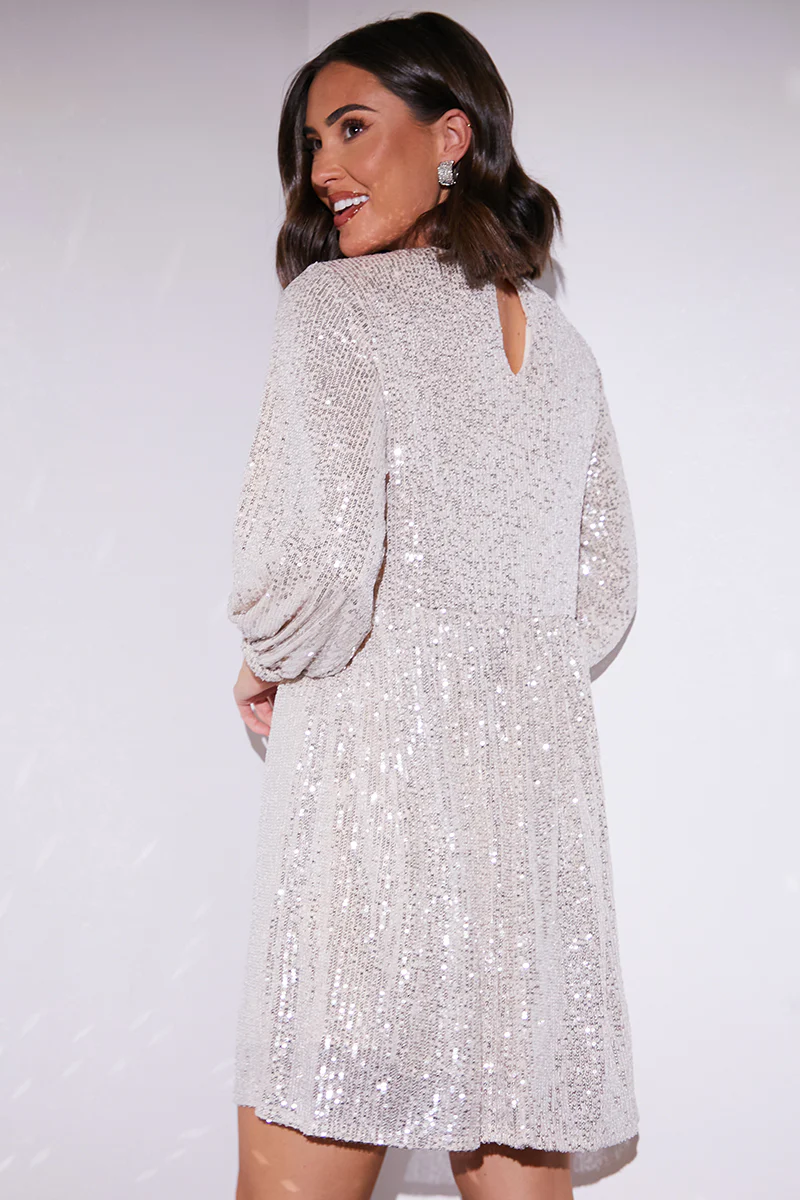 Sequin Smock Mini Dress - Image 11