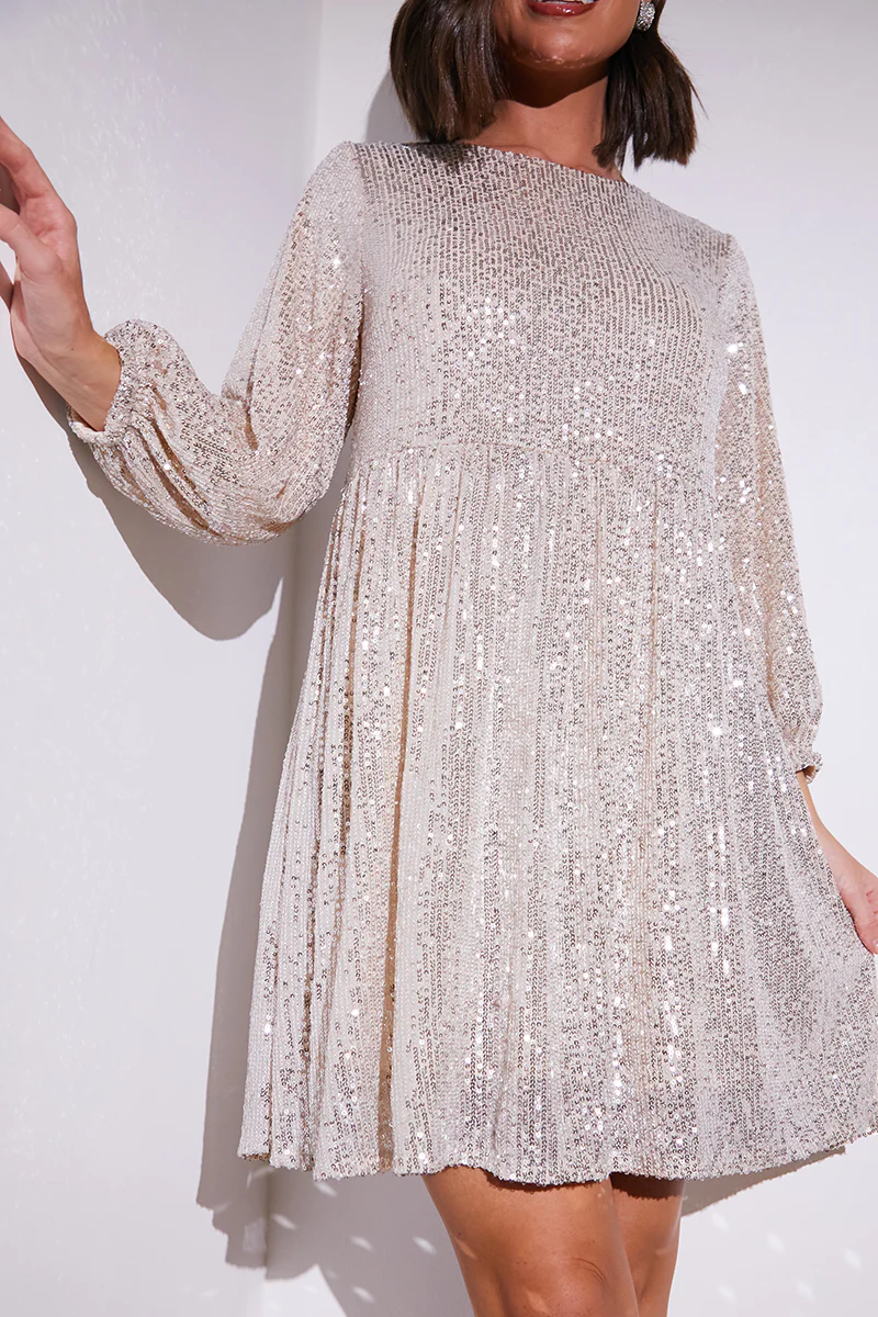 Sequin Smock Mini Dress - Image 12