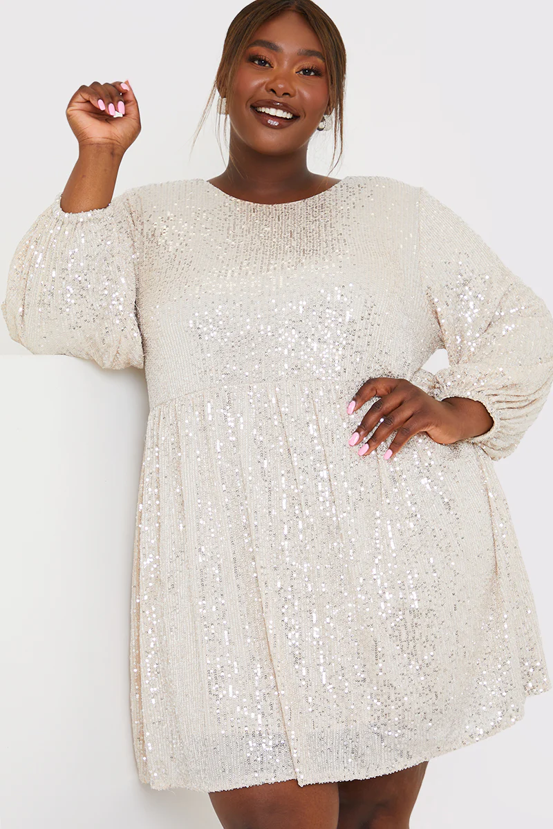 Sequin Smock Mini Dress - Image 14