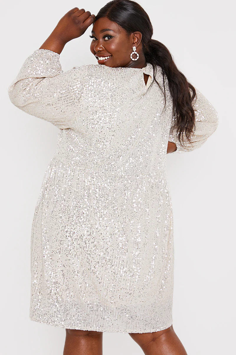 Sequin Smock Mini Dress - Image 20