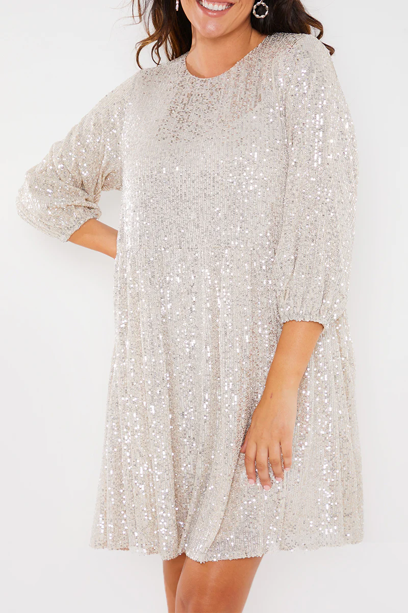 Sequin Smock Mini Dress - Image 28