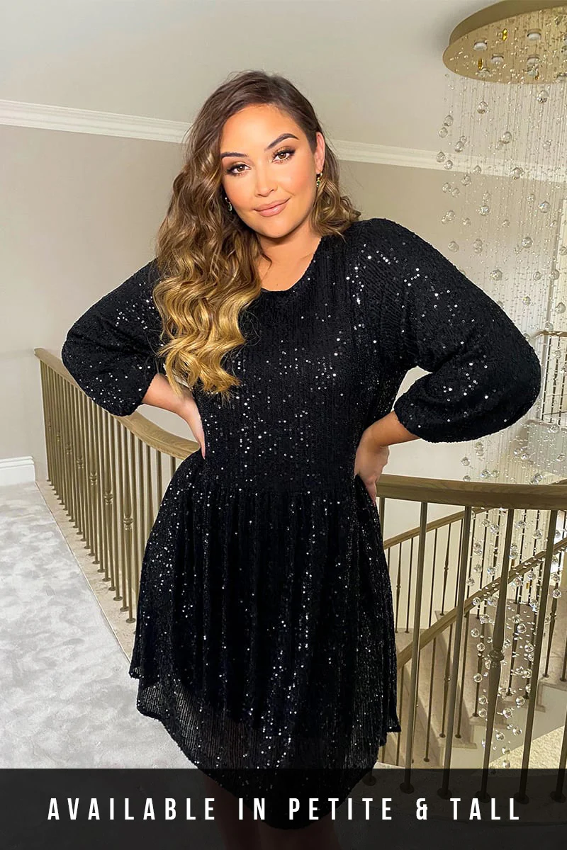 Sequin Smock Mini Dress - Image 30