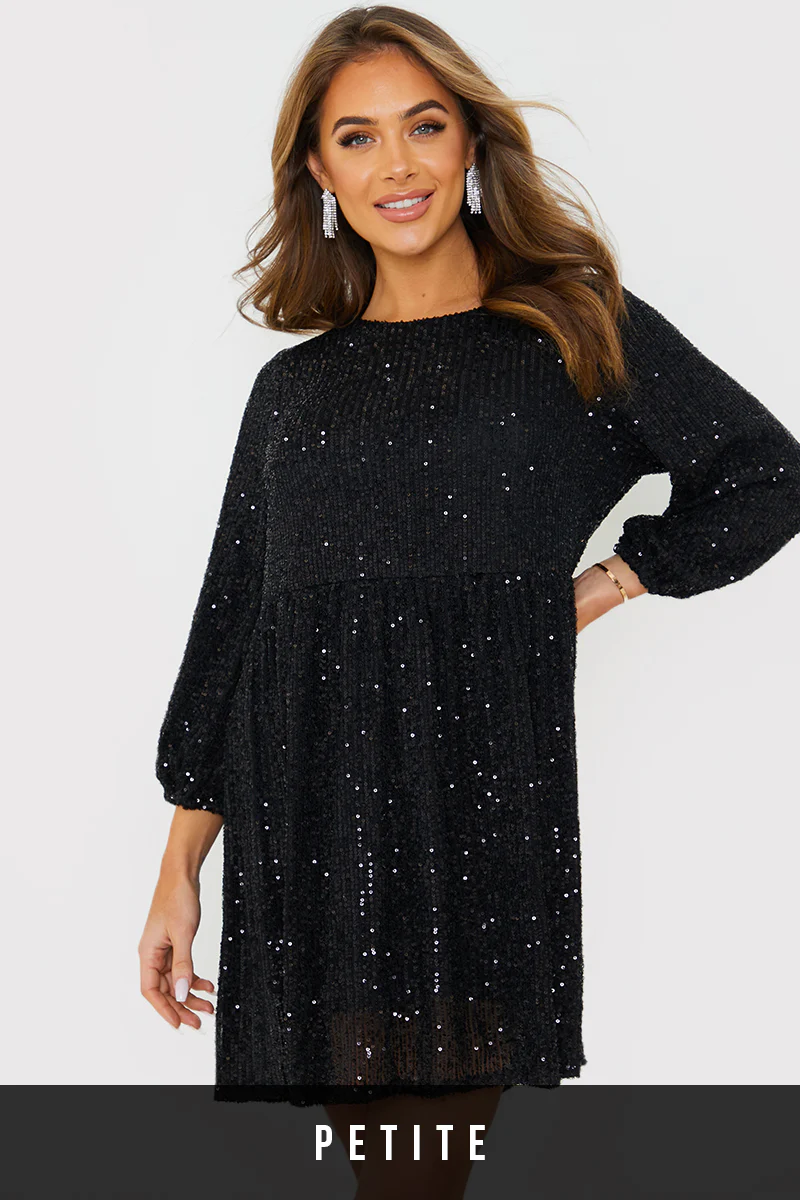 Sequin Smock Mini Dress - Image 32