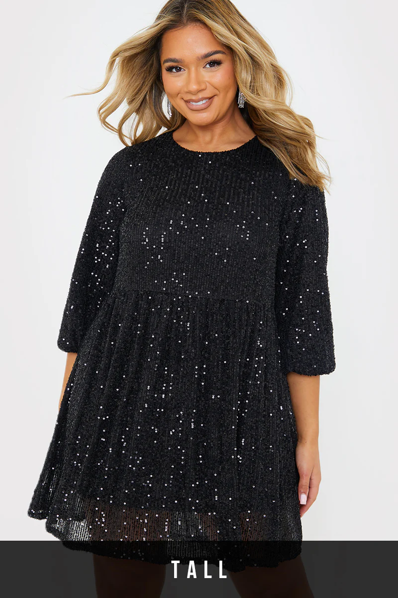 Sequin Smock Mini Dress - Image 33