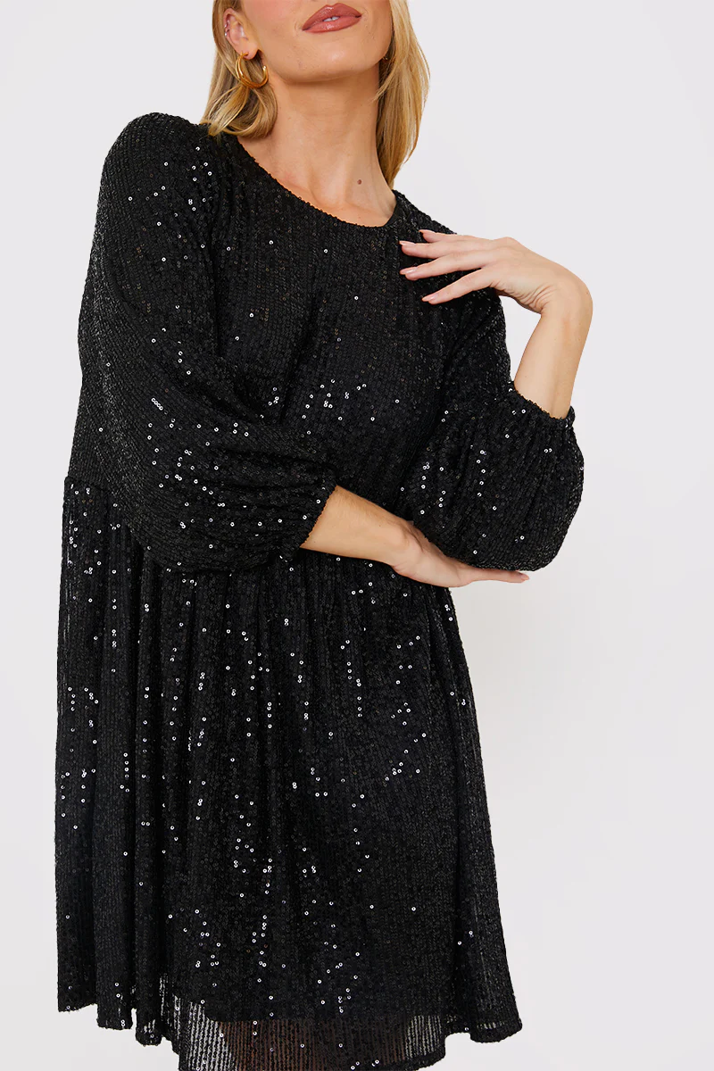 Sequin Smock Mini Dress - Image 5