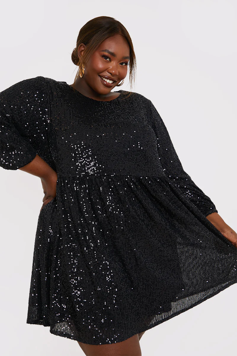 Sequin Smock Mini Dress - Image 6