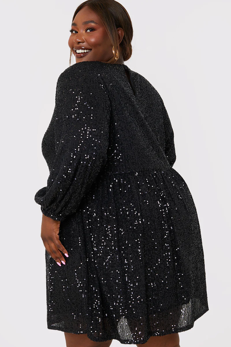 Sequin Smock Mini Dress - Image 7