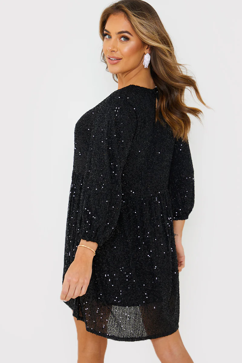 Sequin Smock Mini Dress - Image 8