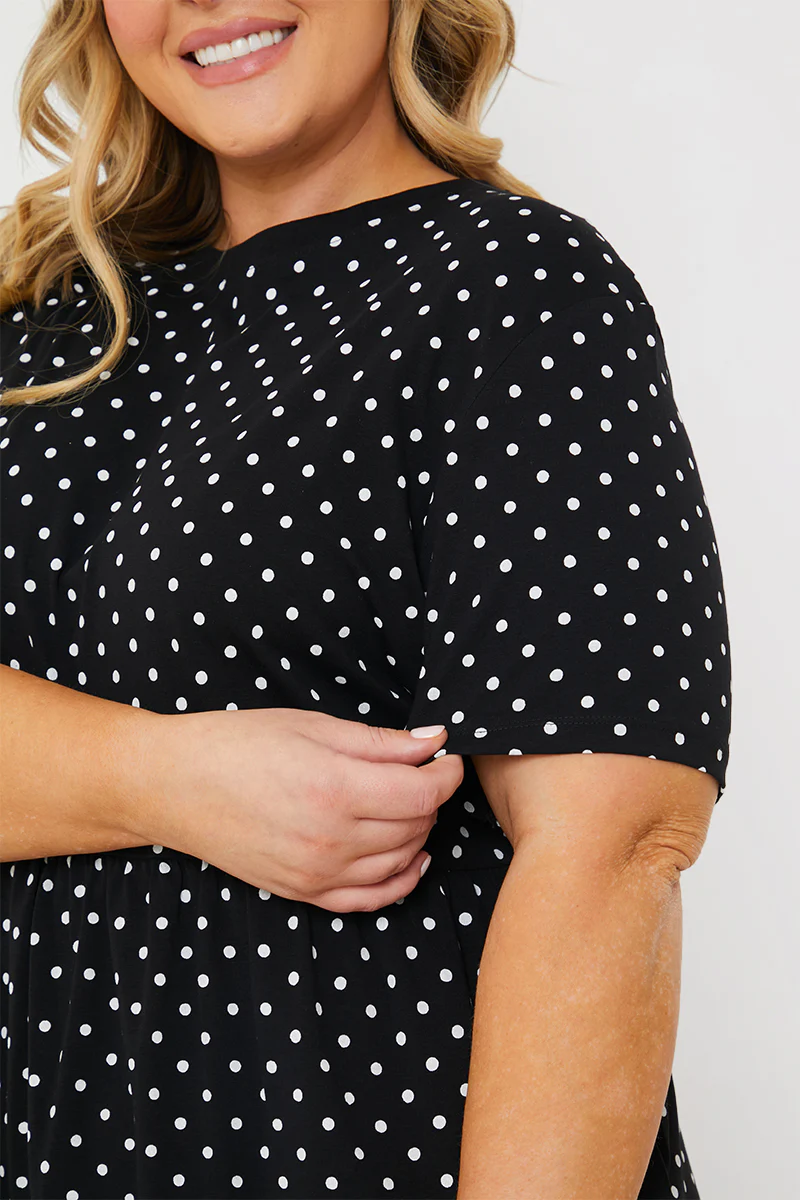 Polka Dot Smock Midaxi T-Shirt Dress - Image 7