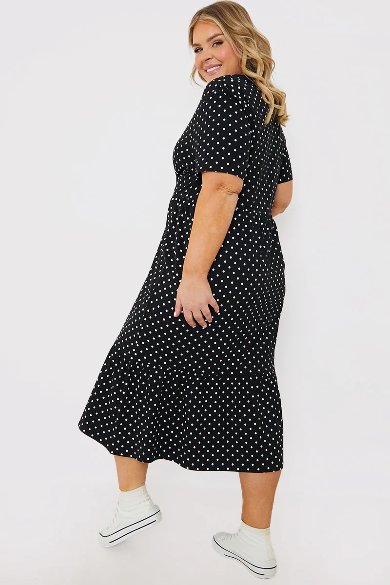 Polka Dot Smock Midaxi T-Shirt Dress - Image 8