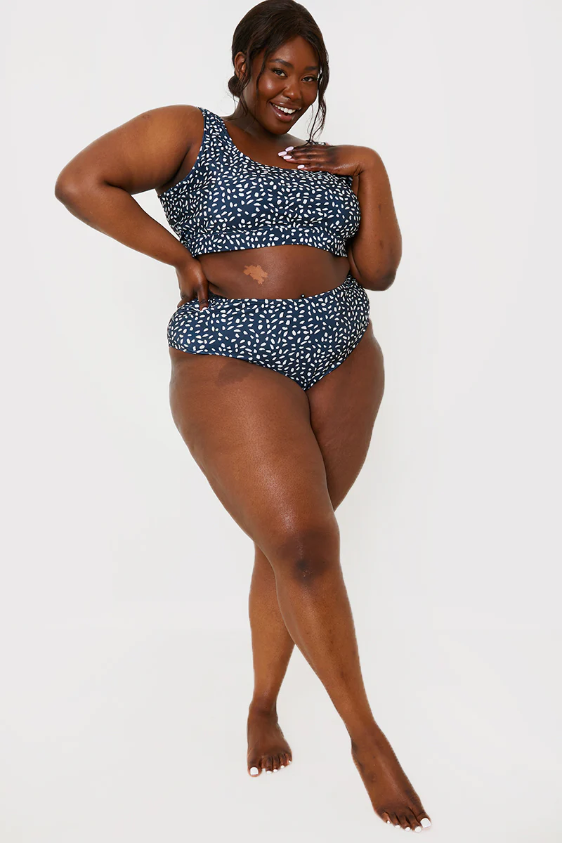 Smudge Spot Print High Waist Bikini Bottoms - Image 10