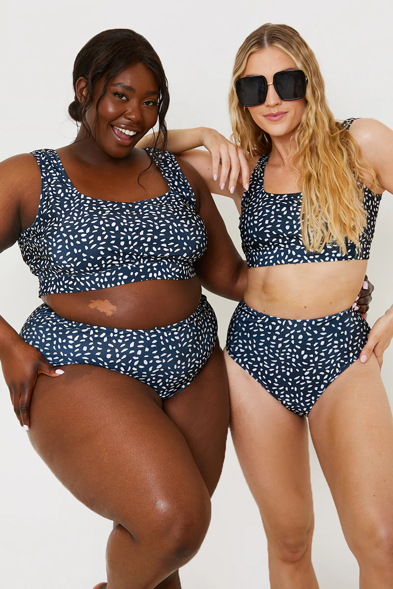 Smudge Spot Print High Waist Bikini Bottoms - Image 2