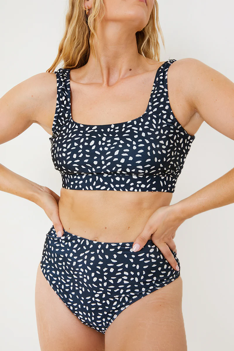 Smudge Spot Print High Waist Bikini Bottoms - Image 4