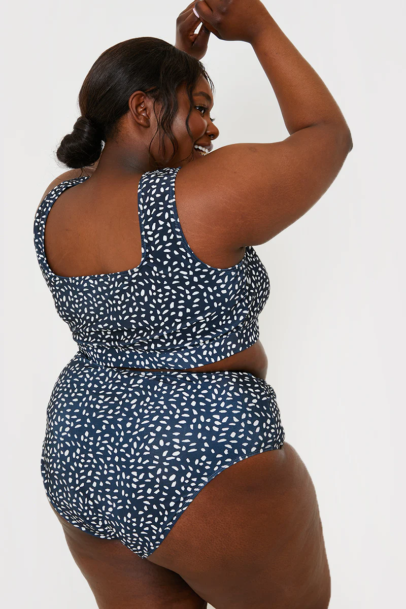 Smudge Spot Print High Waist Bikini Bottoms - Image 8