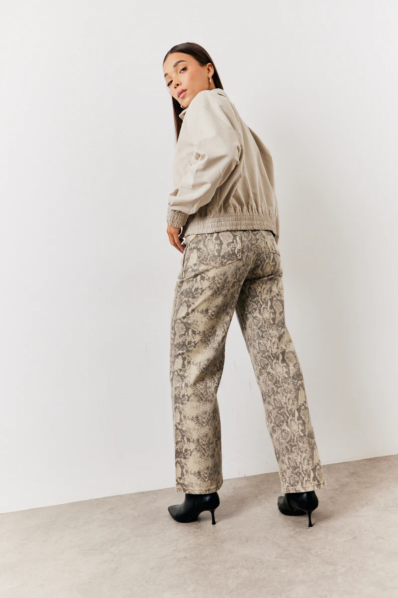 Snake Print Straight Leg Jeans - Image 3