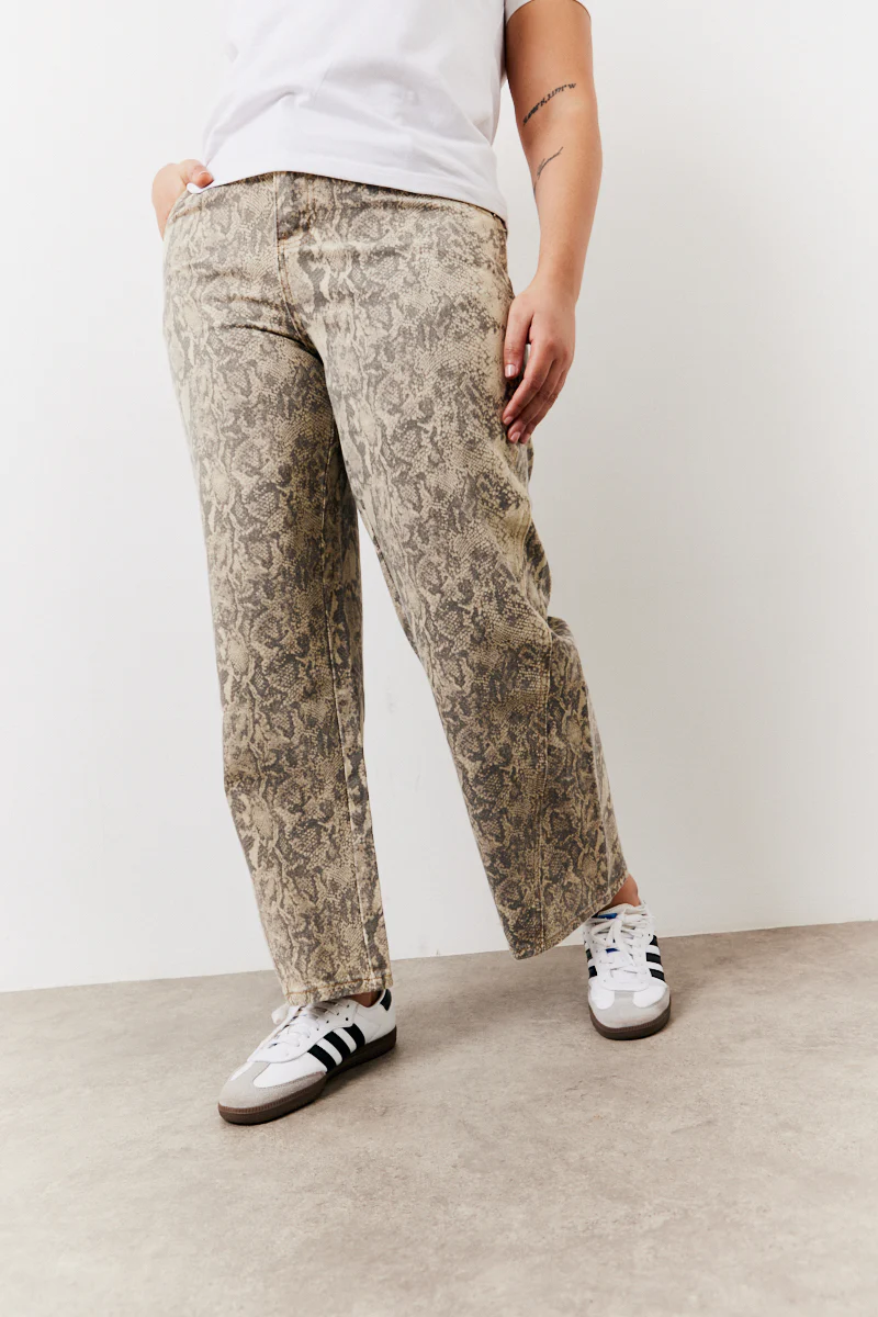 Snake Print Straight Leg Jeans - Image 6