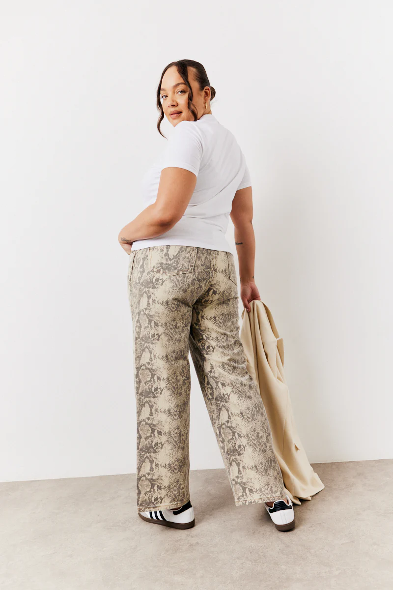 Snake Print Straight Leg Jeans - Image 7