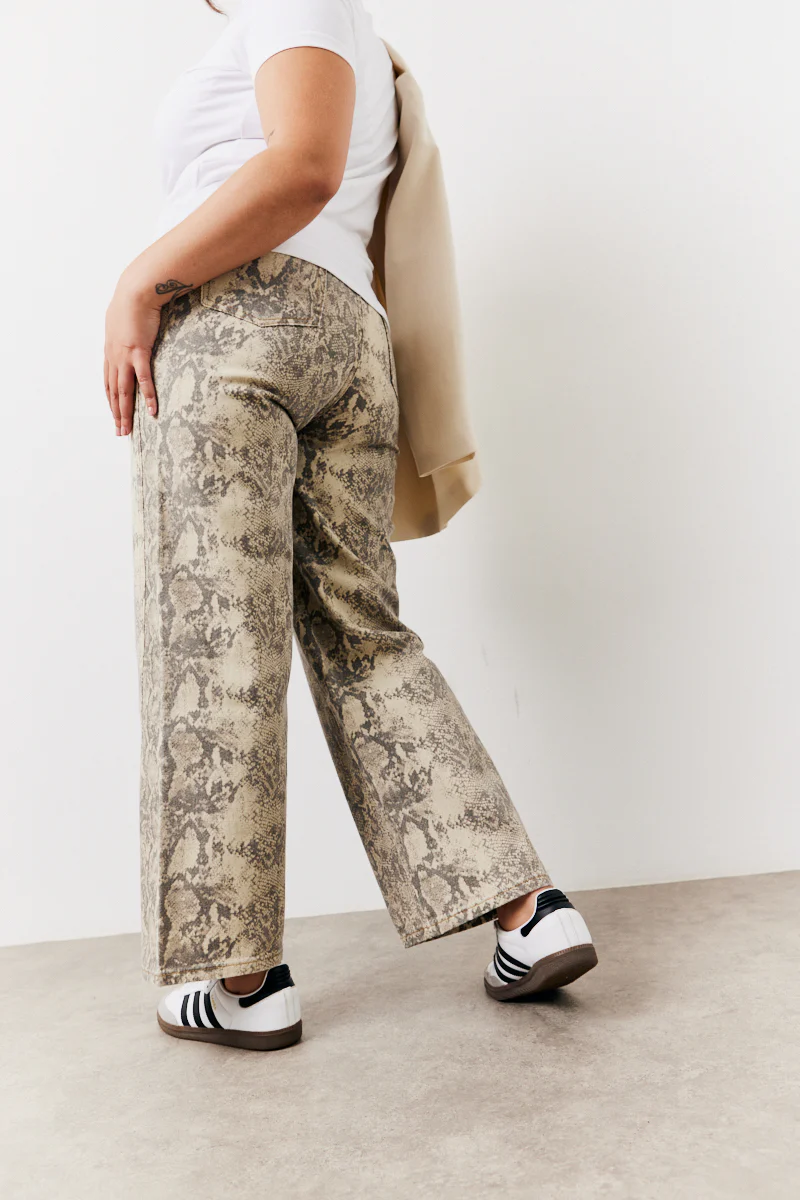 Snake Print Straight Leg Jeans - Image 8