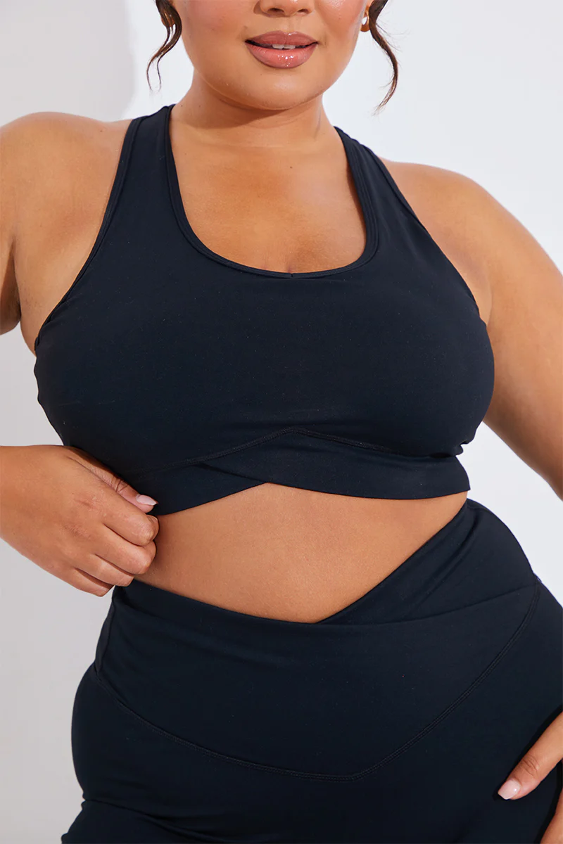 Soft Touch Cross Over Band Detail Medium Support Sports Bra - Image 17