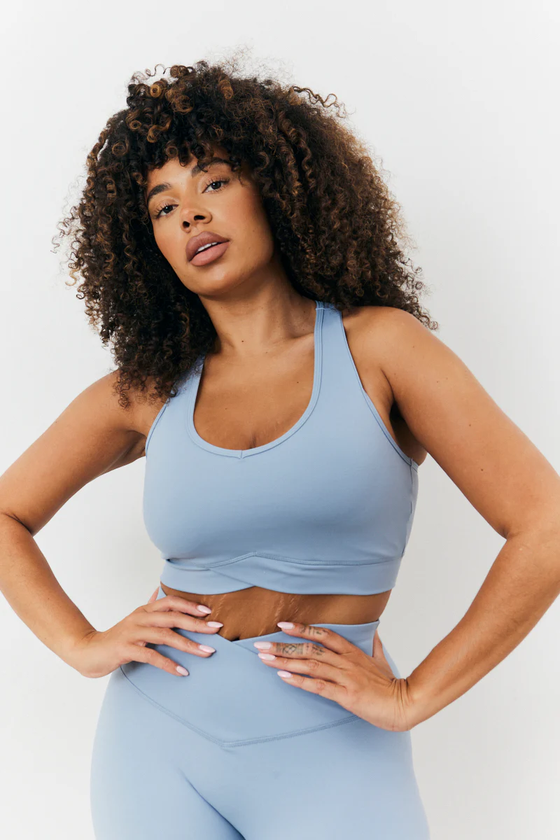 Soft Touch Cross over Band Detail Medium Support Sports Bra - Image 5