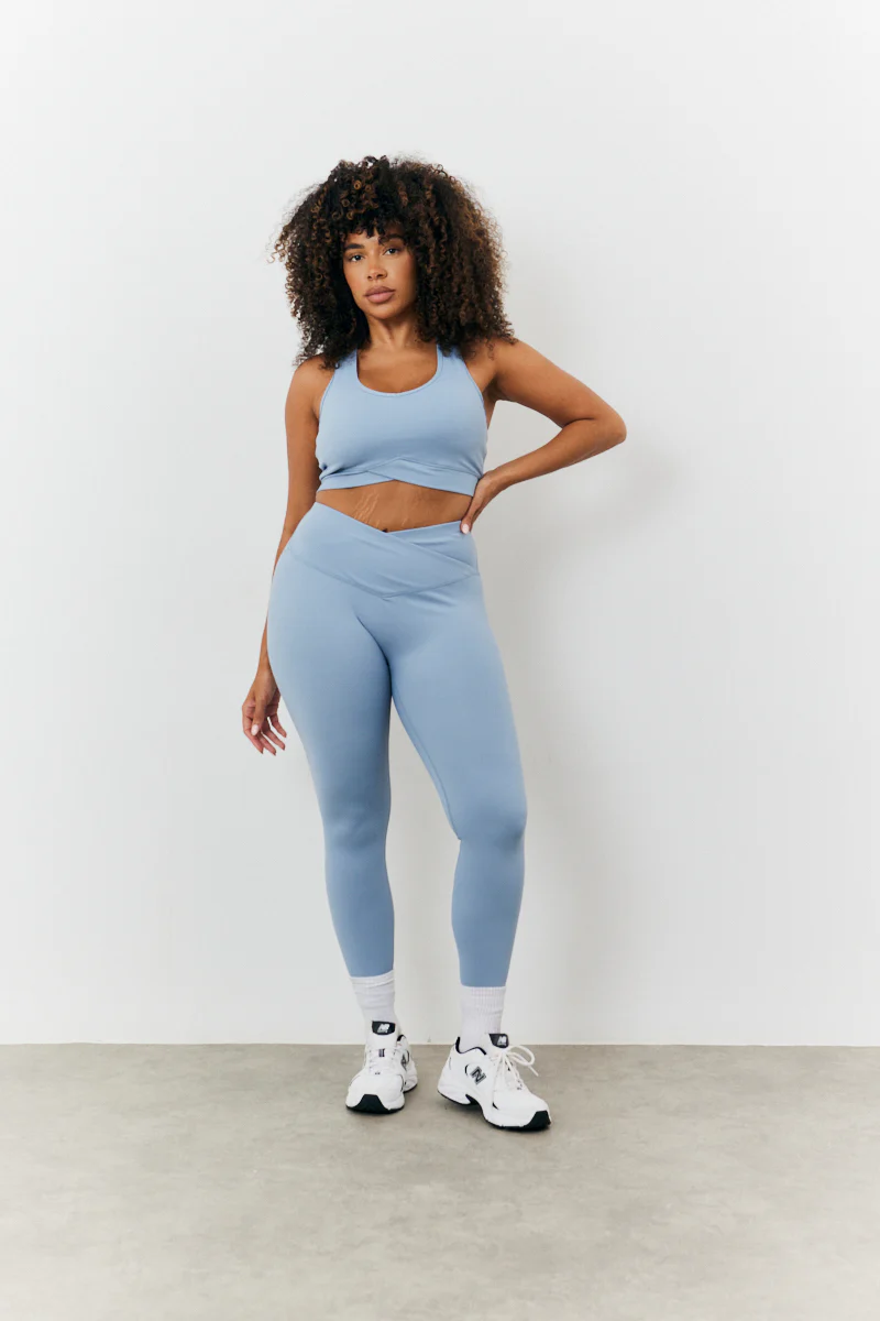 Soft Touch Cross over Band Detail Medium Support Sports Bra - Image 6