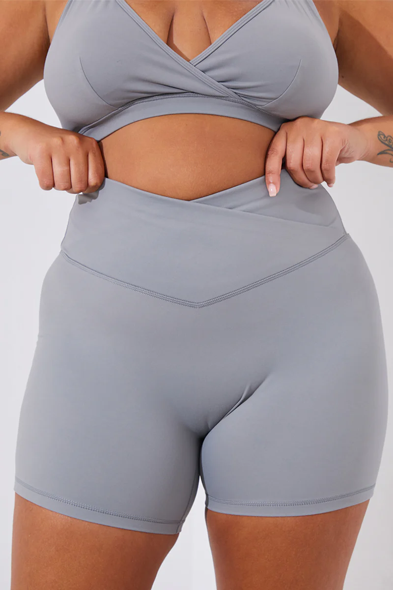 Soft Touch Cross Over Waist Cycling Shorts - Image 19
