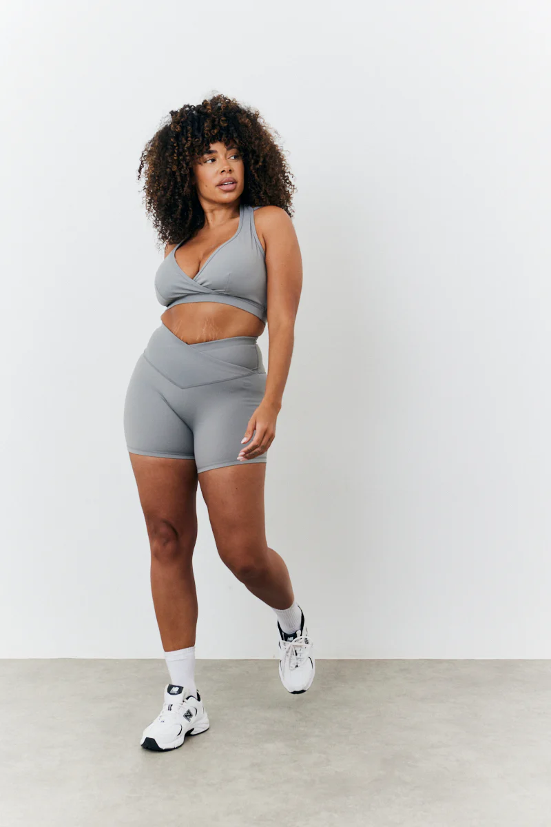 Soft Touch Cross Over Waist Cycling Shorts - Image 6