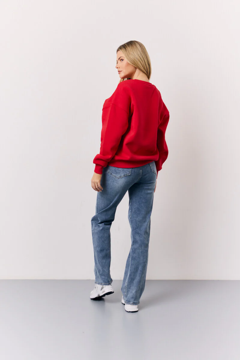 Red St Tropez Embroidered Slogan Sweatshirt - Image 5
