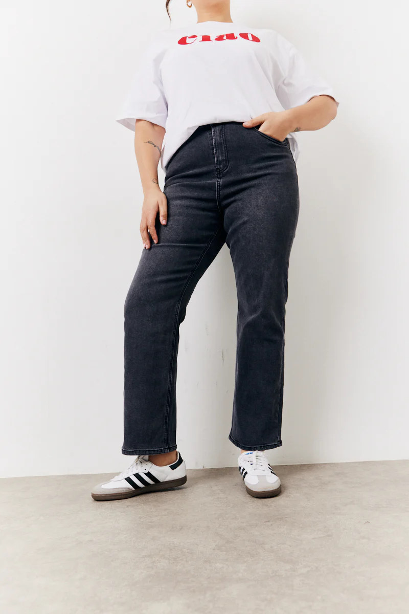 Washed Black Straight Leg Jeans - Image 2