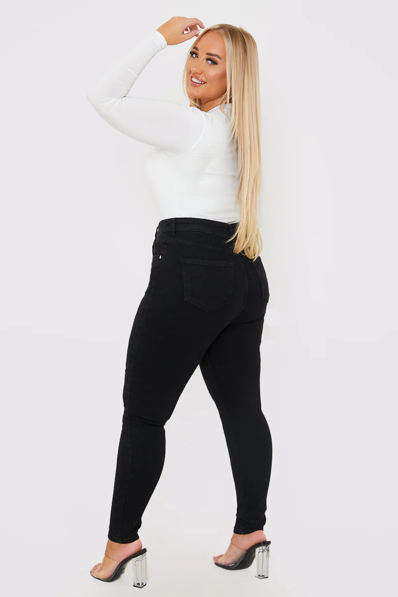 Stretch High Waisted Skinny Jeans - Image 3