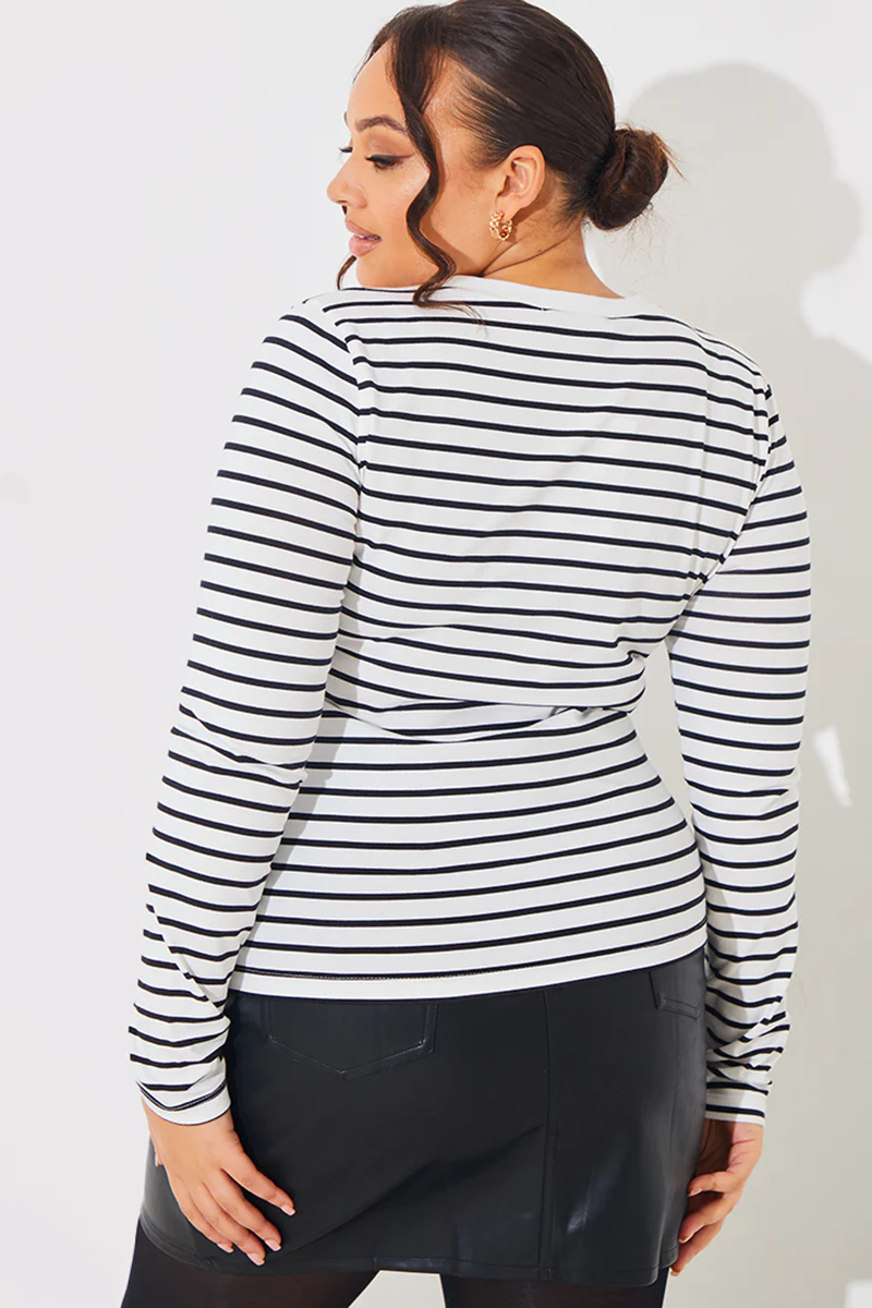 Stripe Cotton Long Sleeve T-Shirt - Image 8