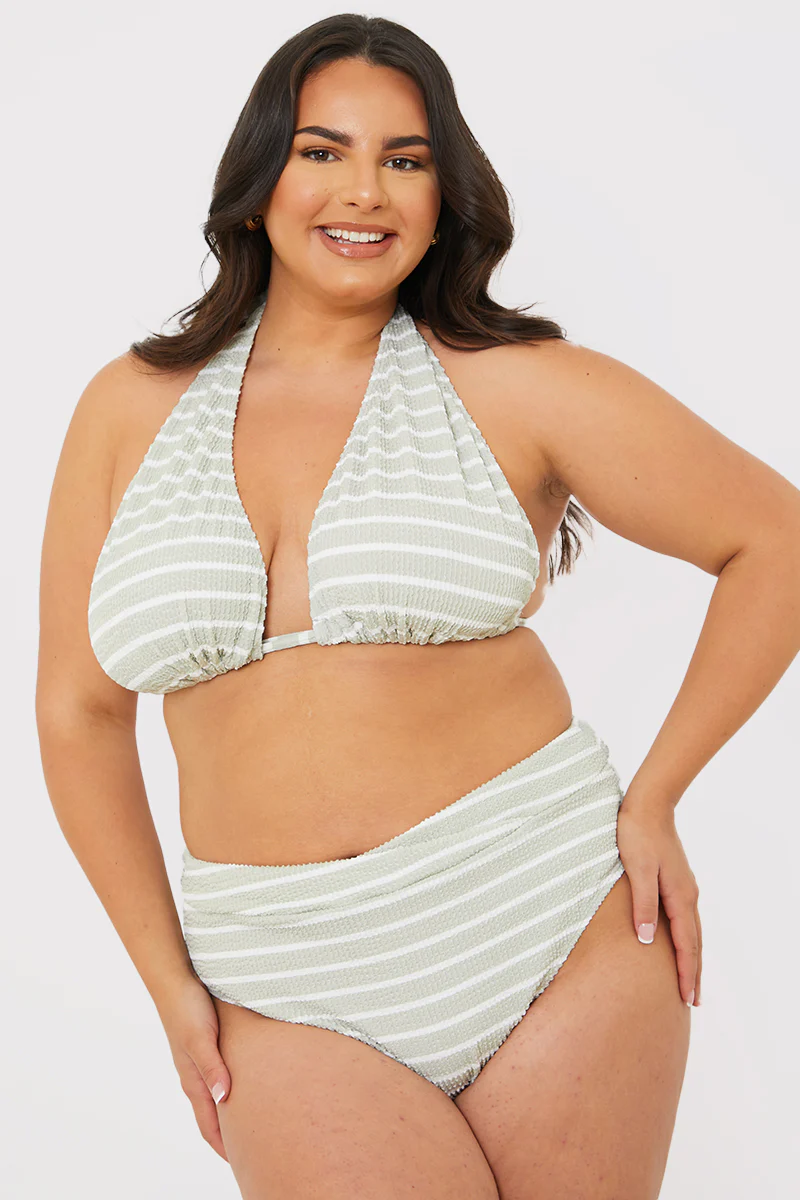 Stripe Fuller Support Halter Neck Bikini Top - Image 5