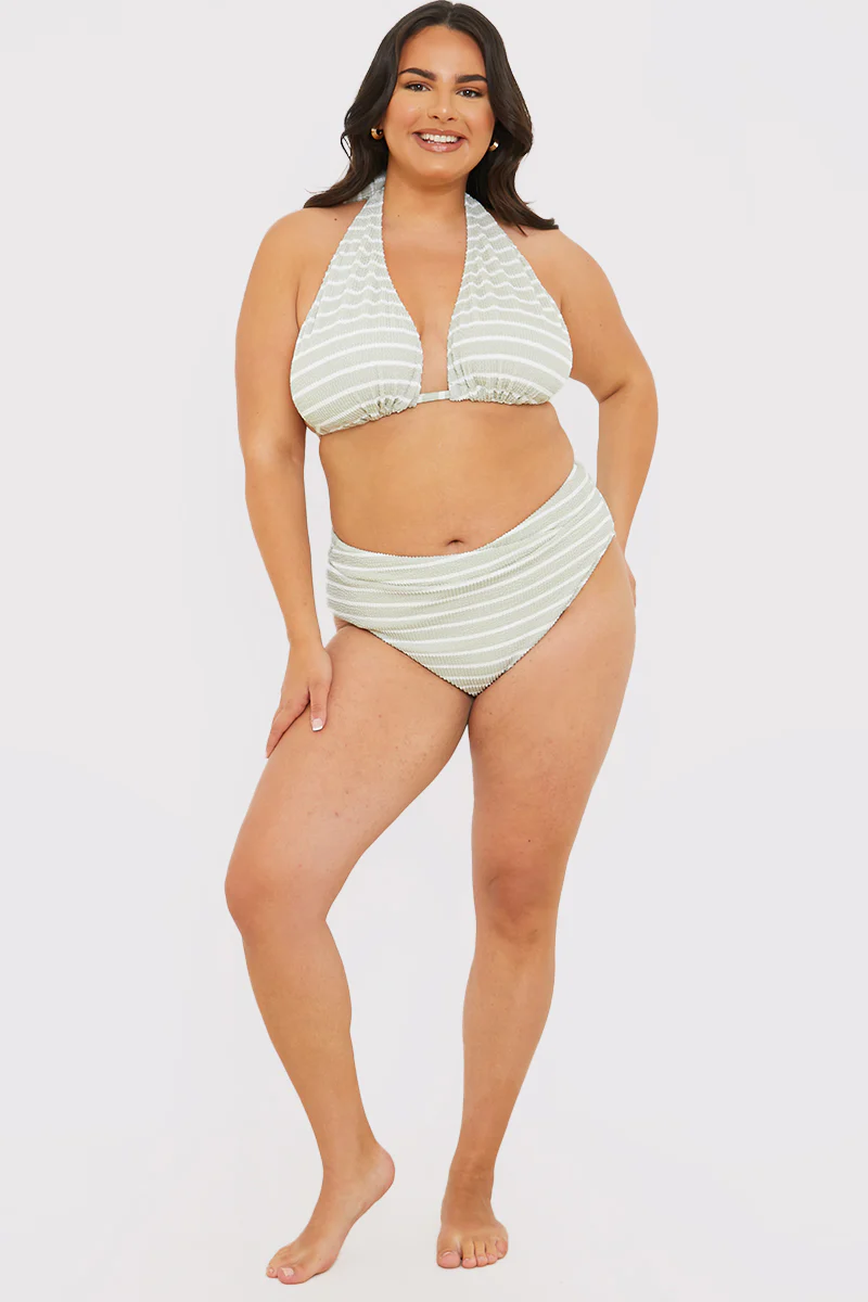 Stripe Fuller Support Halter Neck Bikini Top - Image 6