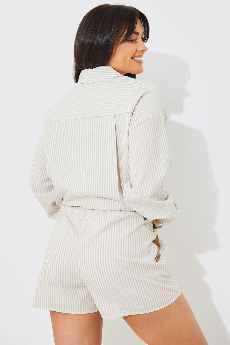 Striped Elasticated Waist Shorts - Image 4