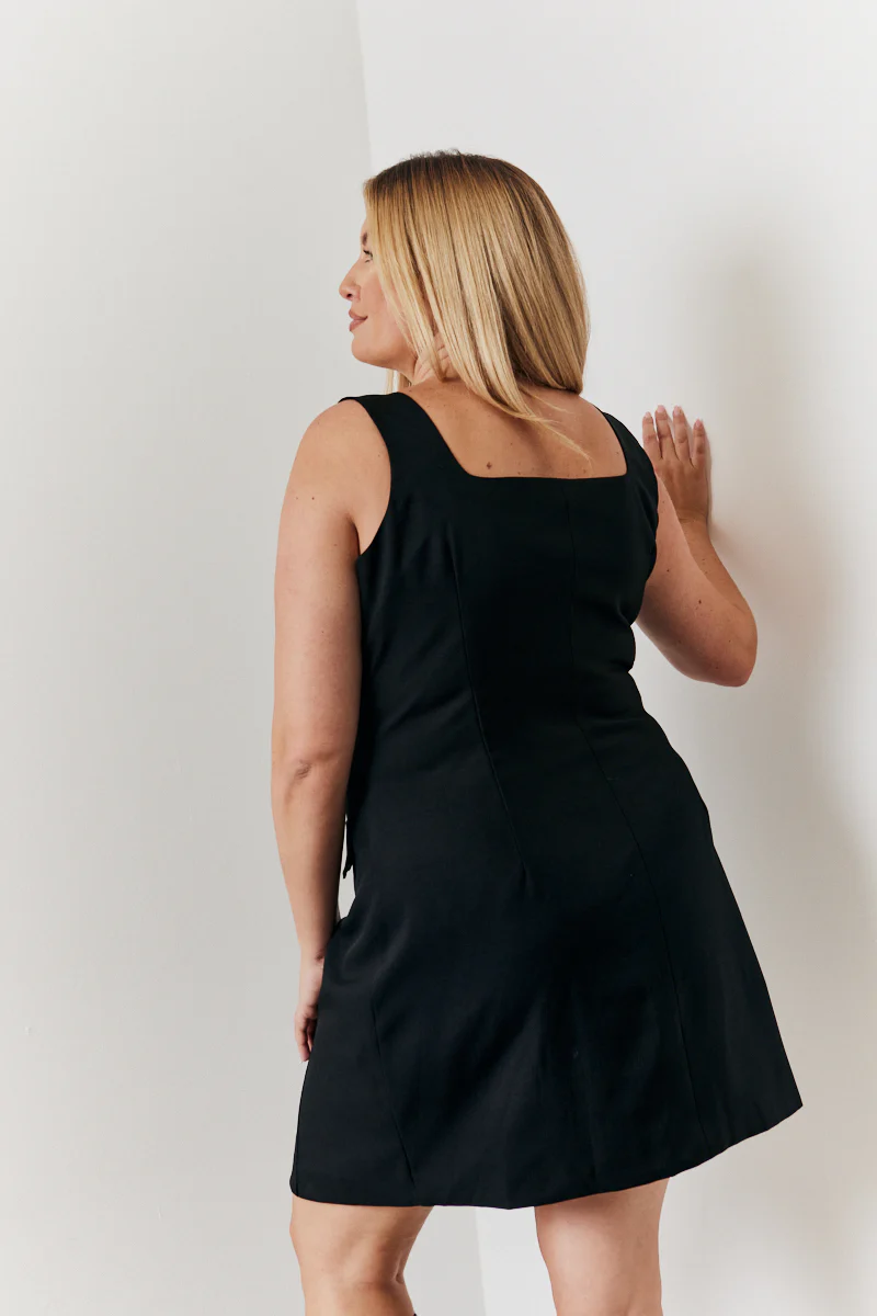 Tailored Button Through Mini Dress - Image 4