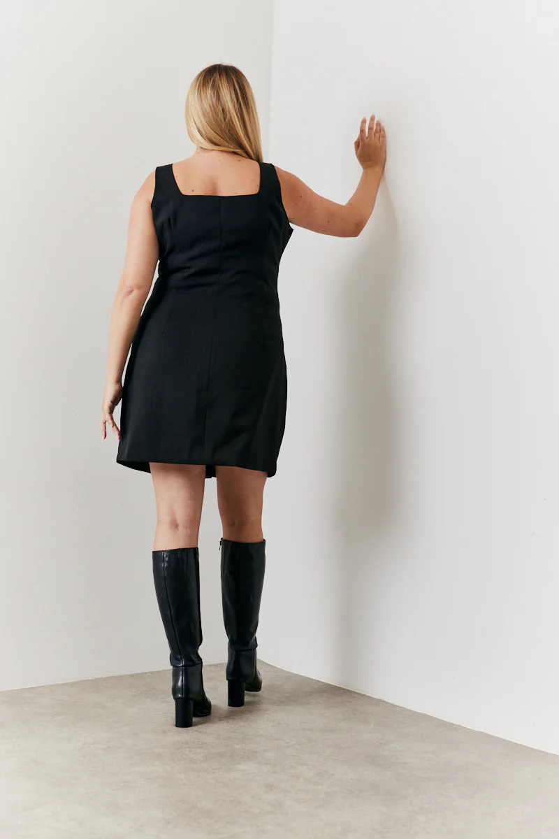 Tailored Button Through Mini Dress - Image 5