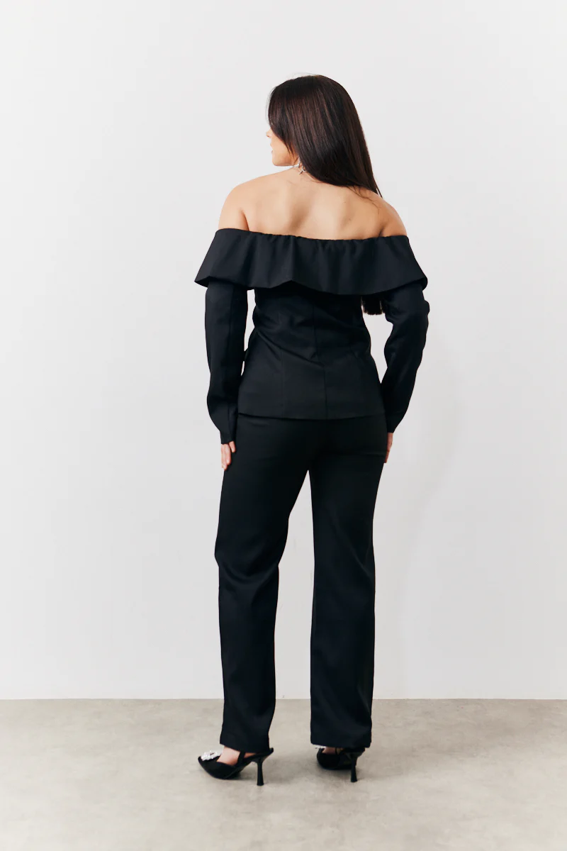 Black Tailored High Waist Trouser - Image 4