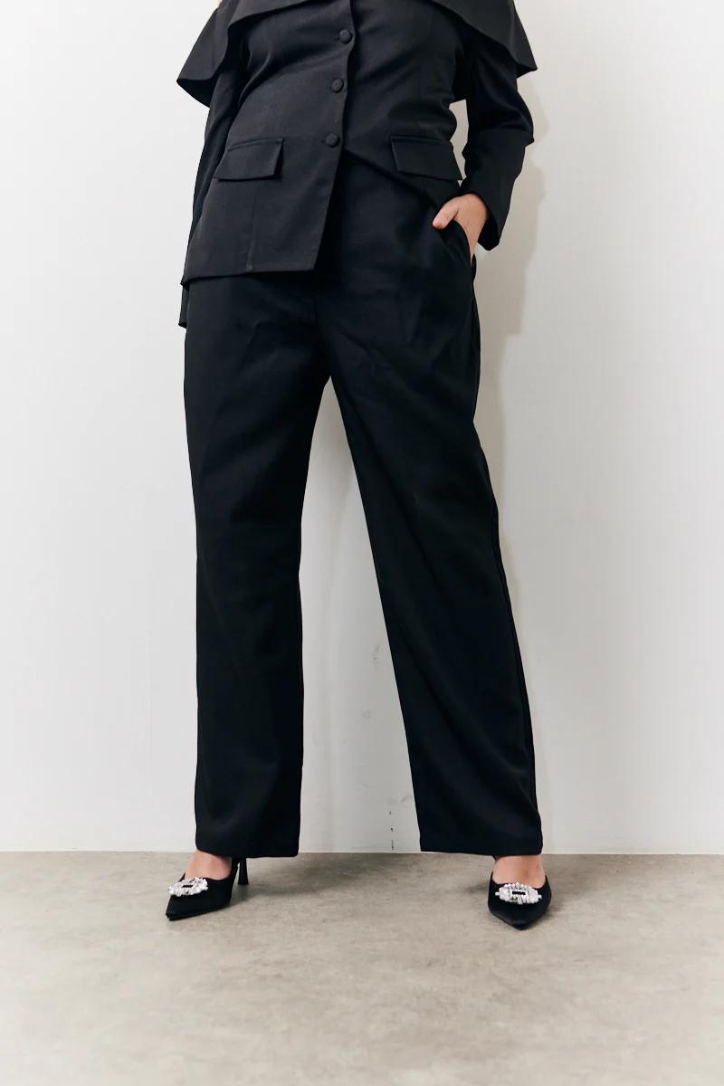 Black Tailored High Waist Trouser - Image 6