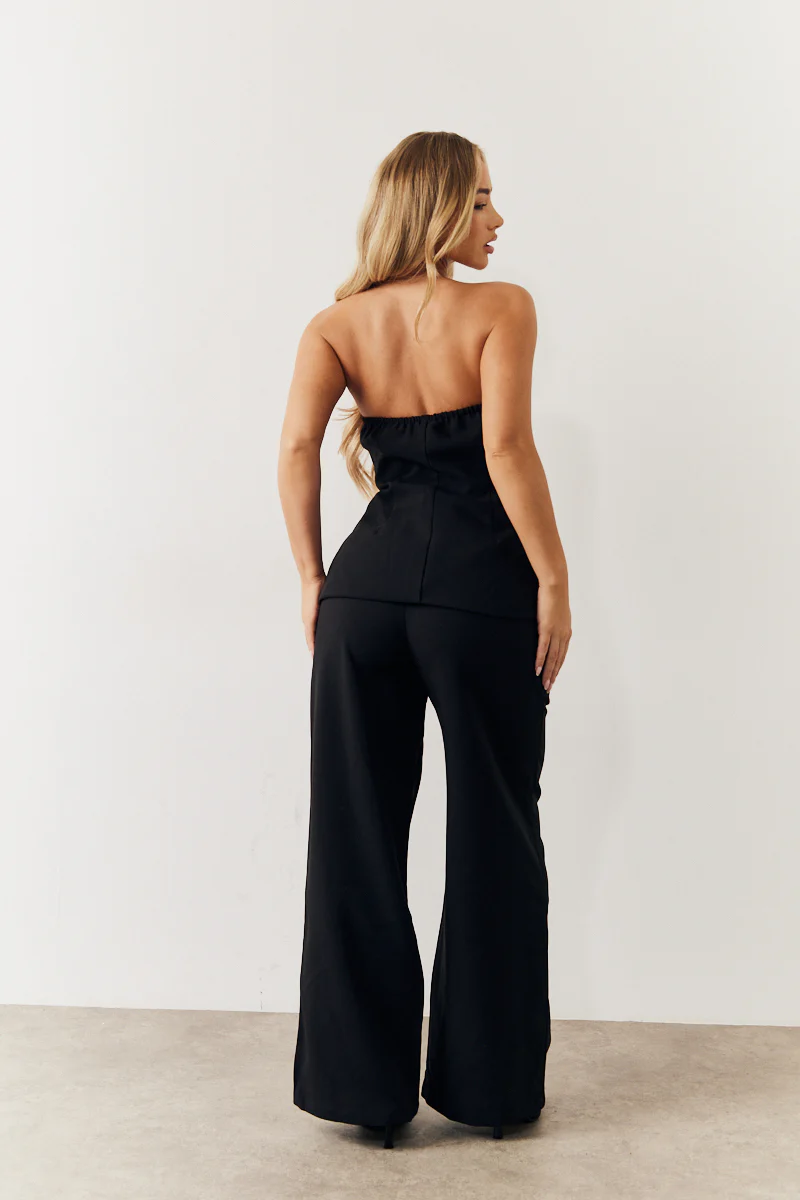 Black Bandeau Sweetheart Neckline Waistcoat - Image 3