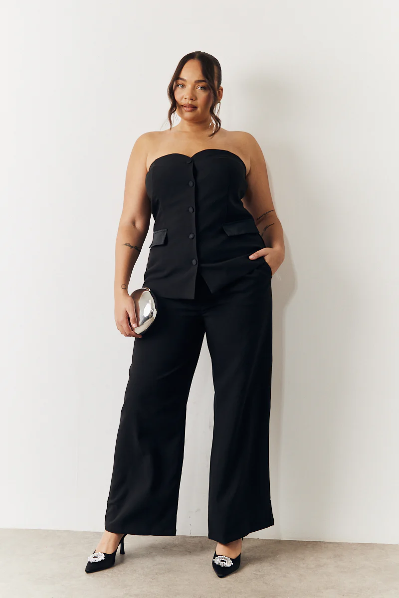 Black Bandeau Sweetheart Neckline Waistcoat - Image 5