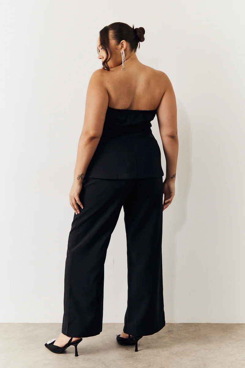 Black Bandeau Sweetheart Neckline Waistcoat - Image 8