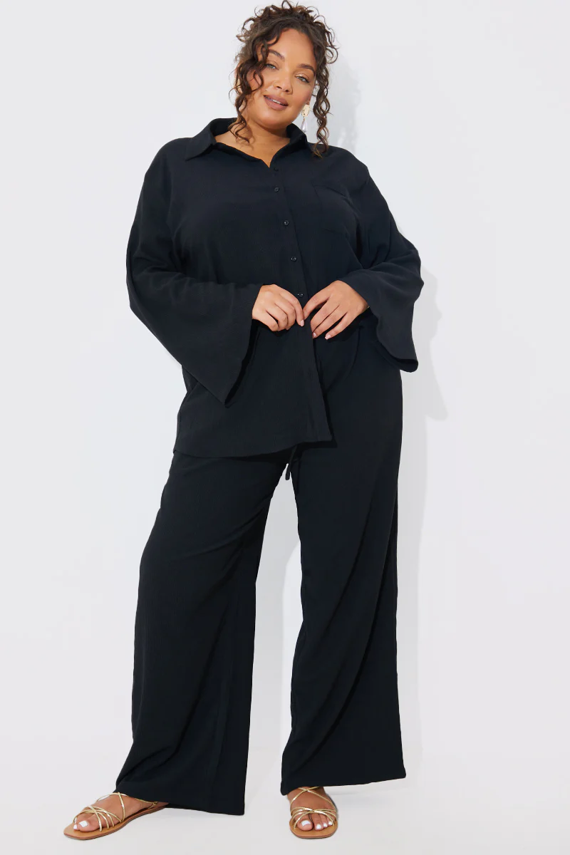Textured Beach Co-Ord Shirt - Image 6