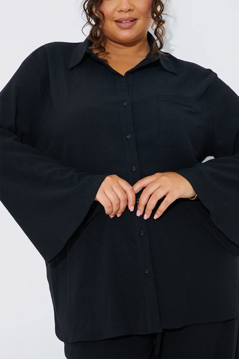 Textured Beach Co-Ord Shirt - Image 7