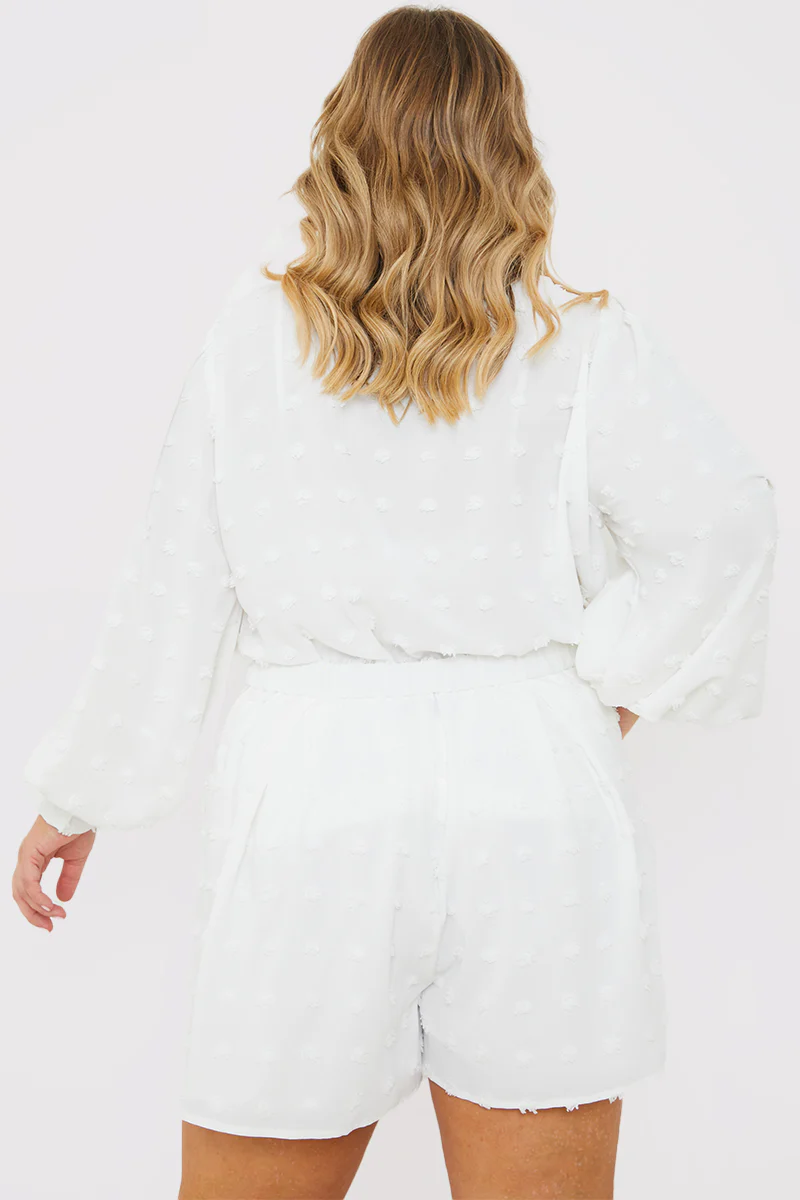 Textured Dobby Detail Co-ord Shorts - Image 8