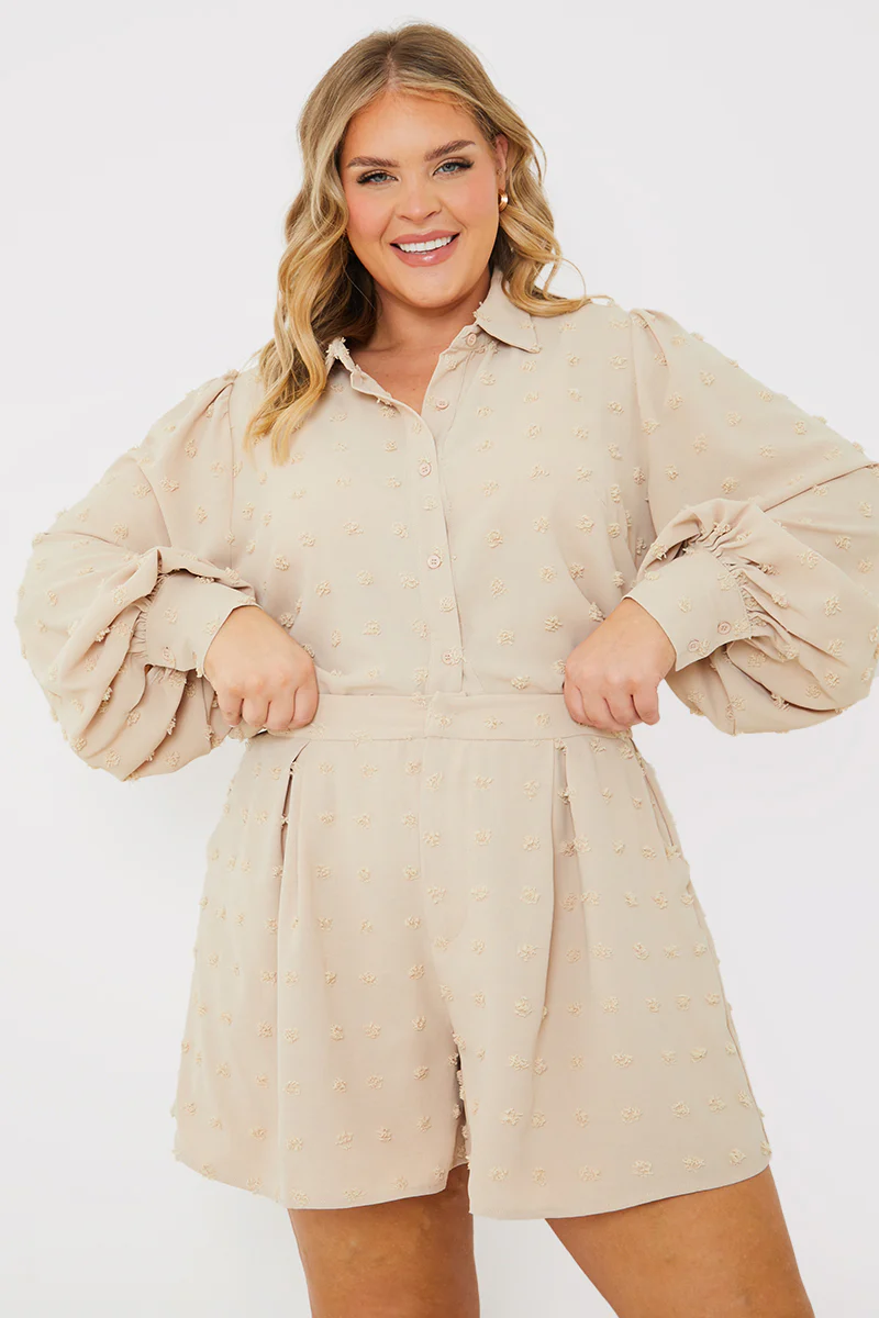 Textured Dobby Detail Co-Ord Shorts - Image 5