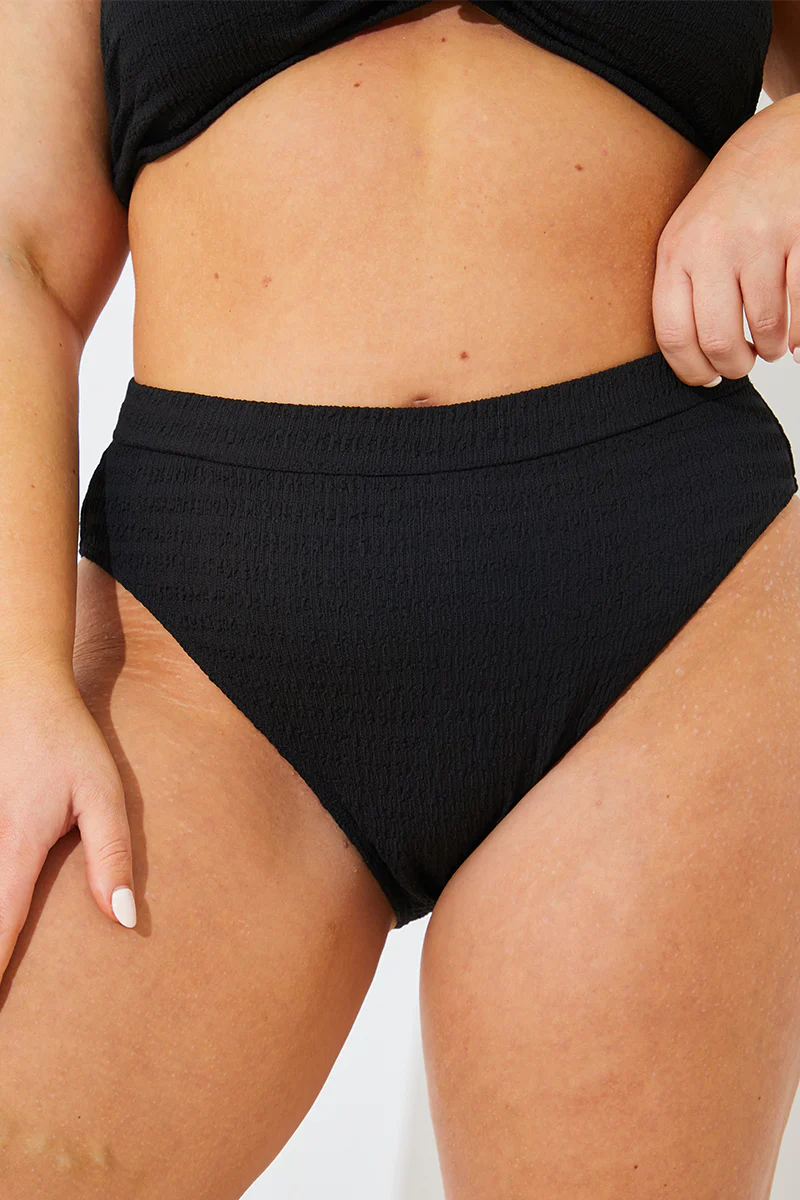 Textured High Waist Bikini Bottoms - Image 7
